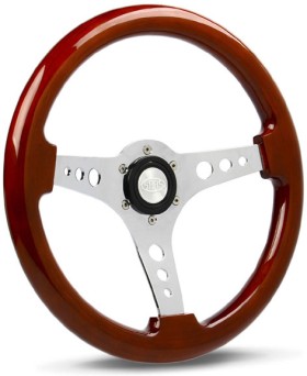 SAAS-Logano-Chrome-Wood-Steering-Wheel on sale