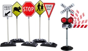 5-Piece-Double-Sided-Australian-Traffic-Signs-or-Train-Crossing-Signal on sale
