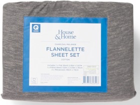 House-Home-Flannelette-Sheet-Set-Charcoal-Melange on sale
