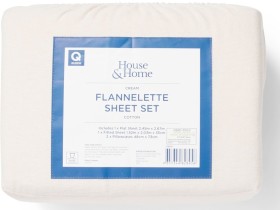 House-Home-Flannelette-Sheet-Set-Cream on sale