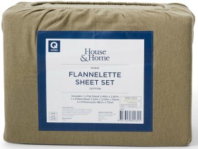 House-Home-Flannelette-Sheet-Set-Khaki on sale