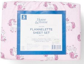 House-Home-Flannelette-Sheet-Set-Unicorn on sale