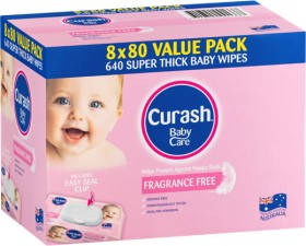 Curash-640-Pack-Fragrance-Free-Babycare-Baby-Wipes on sale