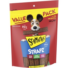 Schmackos-Strapz-Variety-Pack-Dog-Treats-500g on sale