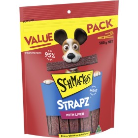 Schmackos-Strapz-with-Liver-Dog-Treats-500g on sale