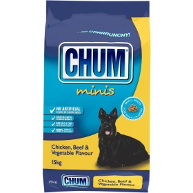 Chum-Crunchy-Minis-Chicken-Beef-Vegetable-Small-Breed-Dry-Dog-Food-15kg on sale