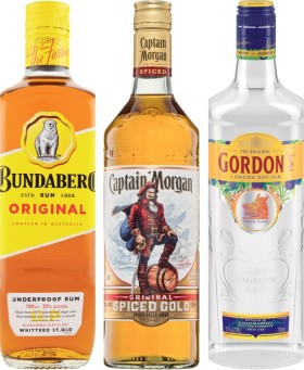 Bundaberg-Rum-UP-Captain-Morgan-Spiced-Gold-or-Gordons-Dry-Gin-700mL on sale