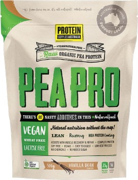 Protein-Supplies-Aust-Peapro-Raw-Pea-Protein-Vanilla-Bean-500g on sale