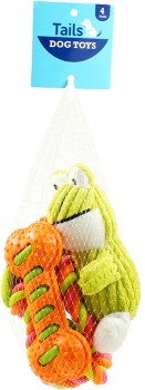 Tails-4-Pack-Assorted-Dog-Toys on sale