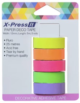 X-Press+It+Deco+Tape+Fluoro+5+Pack