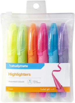 Studymate+Grip+Highlighters+6+Pack