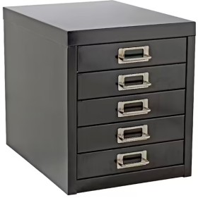 Spencer+5+Drawer+Desktop+Cabinet+Black