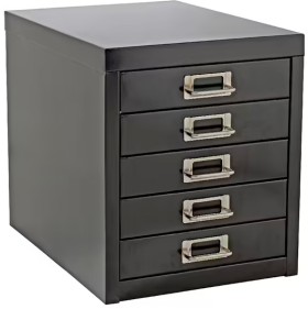 Spencer-5-Drawer-Desktop-Cabinet-Black on sale