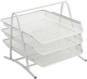 J.Burrows+Mesh+Document+Tray+3+Tier+White