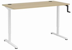 Matrix+Manual+Height+Adjustable+1500mm+Desk+White%2FOak