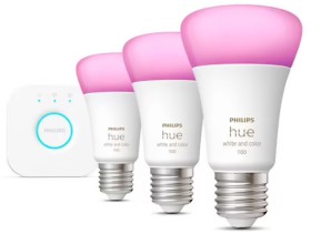 Philips-Hue-Smart-Bulb-A60-E27-WhiteColour-Ambient-3-Pack on sale
