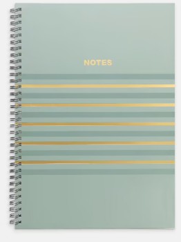 Otto-A4-Spiral-Notebook-200-Pages-Stripes on sale