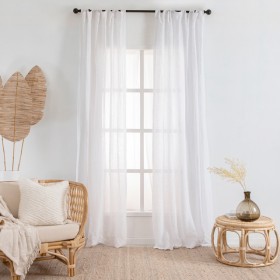 Washed-Linen-White-Sheer-Curtain-Pair-by-MUSE on sale