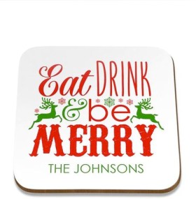 Personalised+Eat+Drink+Square+Coaster+-+Set+Of+4