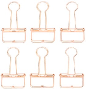 Otto+Foldback+Clips+Rose+Gold+6+Pack