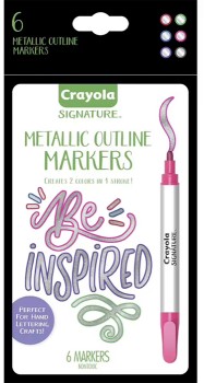 Crayola+Metallic+Outline+Markers+6+Pack