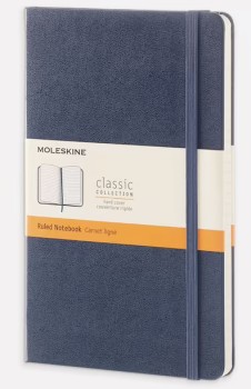 Moleskine-Hard-Cover-Large-Notebook-Ruled-Blue on sale