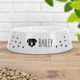 Personalised+Paw+Prints+-+Dog+Pet+Bowl+-+Small