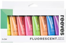Reeves+Acrylic+Paint+22mL+8+Pack+Fluorescent