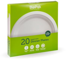 BioPak+25cm+Round+Plates+20+Pack