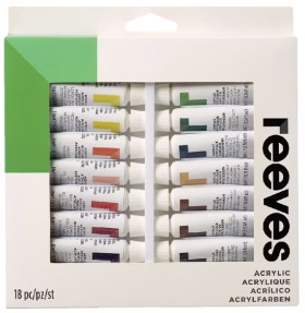 Reeves-Acrylic-Paint-Set-12mL-18-Pack on sale