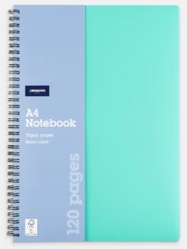 JBurrows-A4-PP-Notebook-120-Page-Green on sale