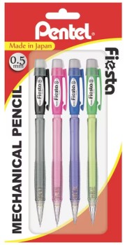 Pentel+Fiesta+Mechanical+Pencils+0.5mm+4+Pack