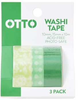 Otto+Washi+Tape+Green+3+Pack