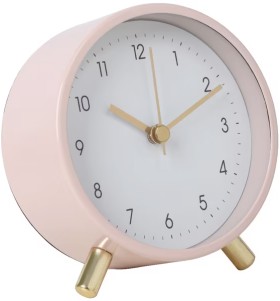 Otto+Paris+Metal+Desk+Clock+Pink