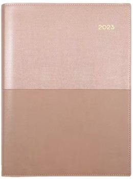 Collins+A4+Day+to+Page+2023+Vanessa+Diary+Rose+Gold