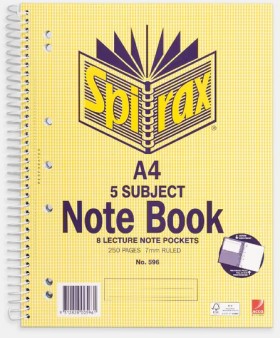 Spirax+A4+5+Subject+Notebook+250+Page