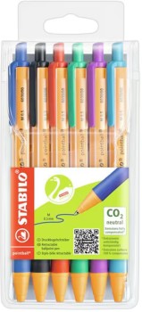 Stabilo-Pointball-Ballpoint-Pens-Assorted-05mm-6-Pack on sale
