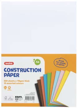 Kadink+Construction+Paper+A4+Assorted+500+Pack