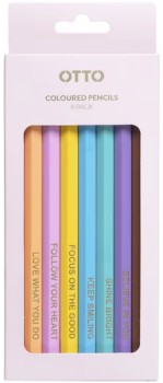 Otto+Brights+Colouring+Pencils+Pastel+8+Pack