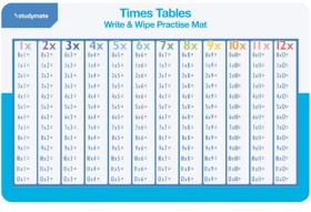 Studymate-Times-Tables-Write-Wipe-Practise-Mat on sale