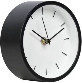 Keji+13mm+Round+Desk+Clock+Black