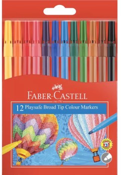 Faber-Castell+Playsafe+Coloured+Markers+12+Pack