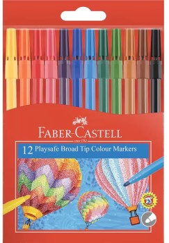 Faber-Castell-Playsafe-Coloured-Markers-12-Pack on sale