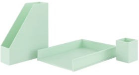 Otto+3+Piece+Plastic+Desk+Set+Green