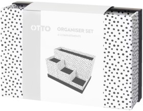Otto+Monochrome+4+Piece+Desk+Set+White