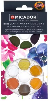 Micador-For-Artists-Brilliant-Watercolour-Discs-24-Pack on sale