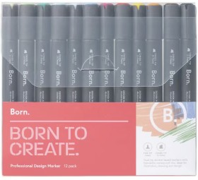 Born+Professional+Design+Markers+Assorted+12+Pack