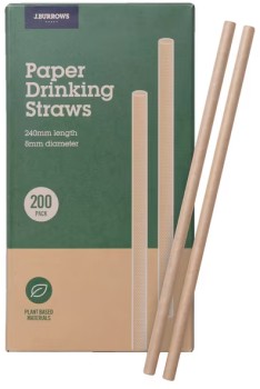 J.Burrows+Kraft+Paper+Straws+200+Pack+8mm