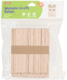 Kadink+Wooden+Craft+Sticks+Natural+180+Pack