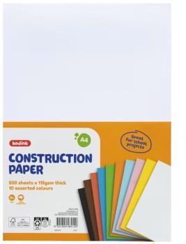 Kadink+Construction+Paper+A4+Assorted+500+Pack